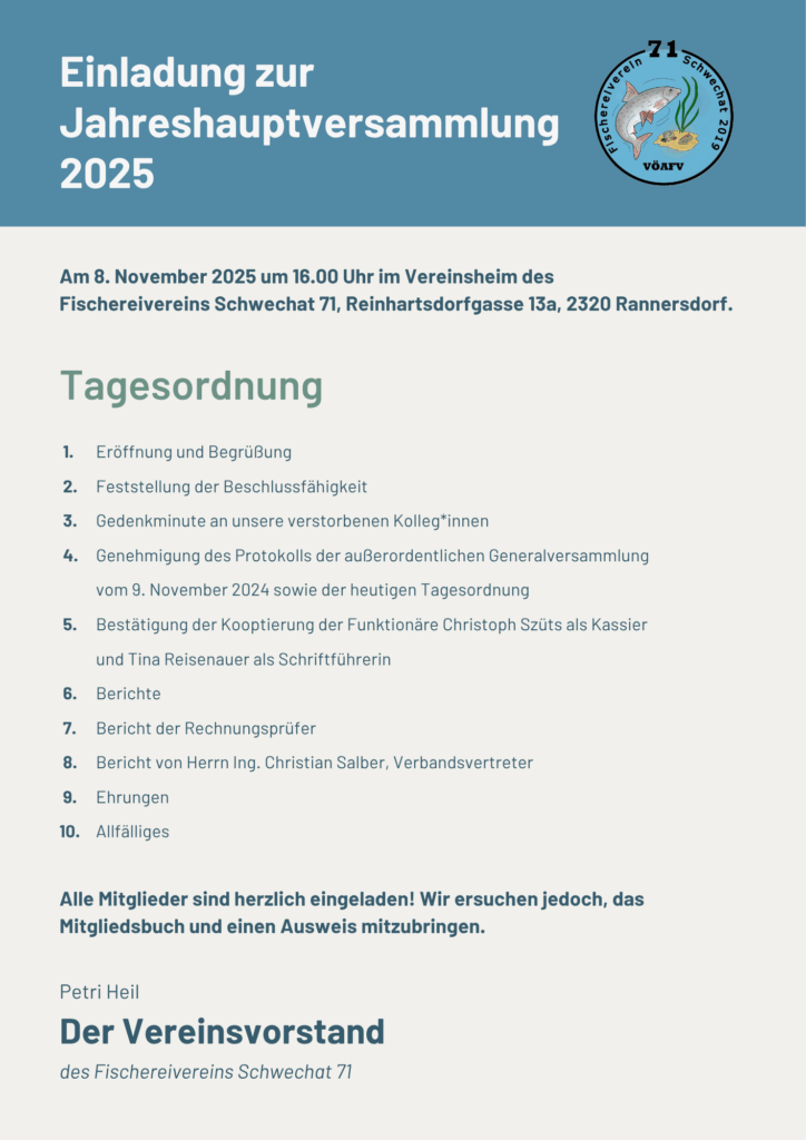 Jahreshauptversammlung 8.11.2025