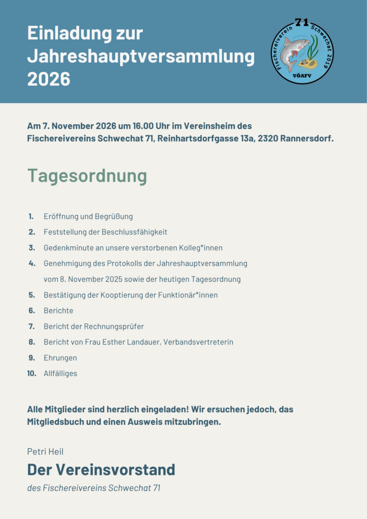Einladung zur Jahreshauptversammlung